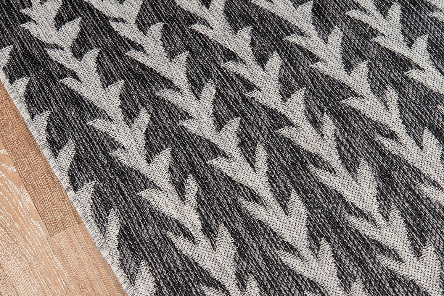 Amalfi Striped Charcoal Indoor / Outdoor Area Rug