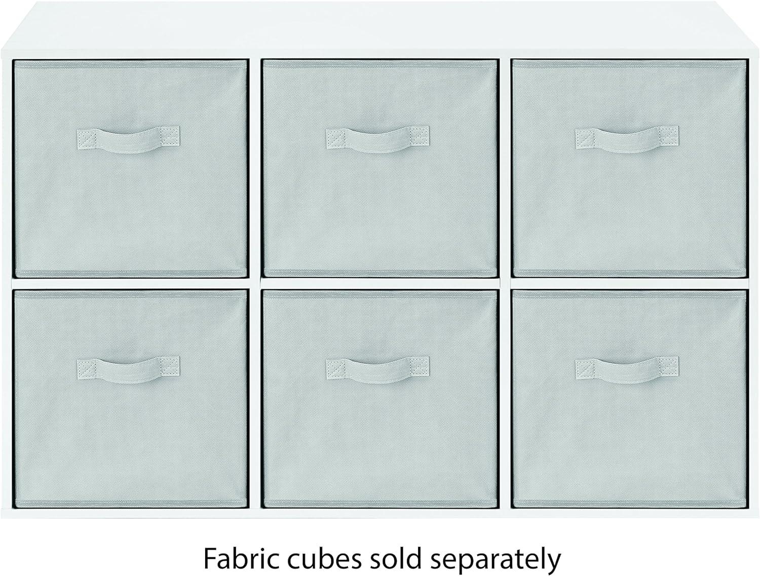 White 6-Cube Organizer with Shelves and Back Panels