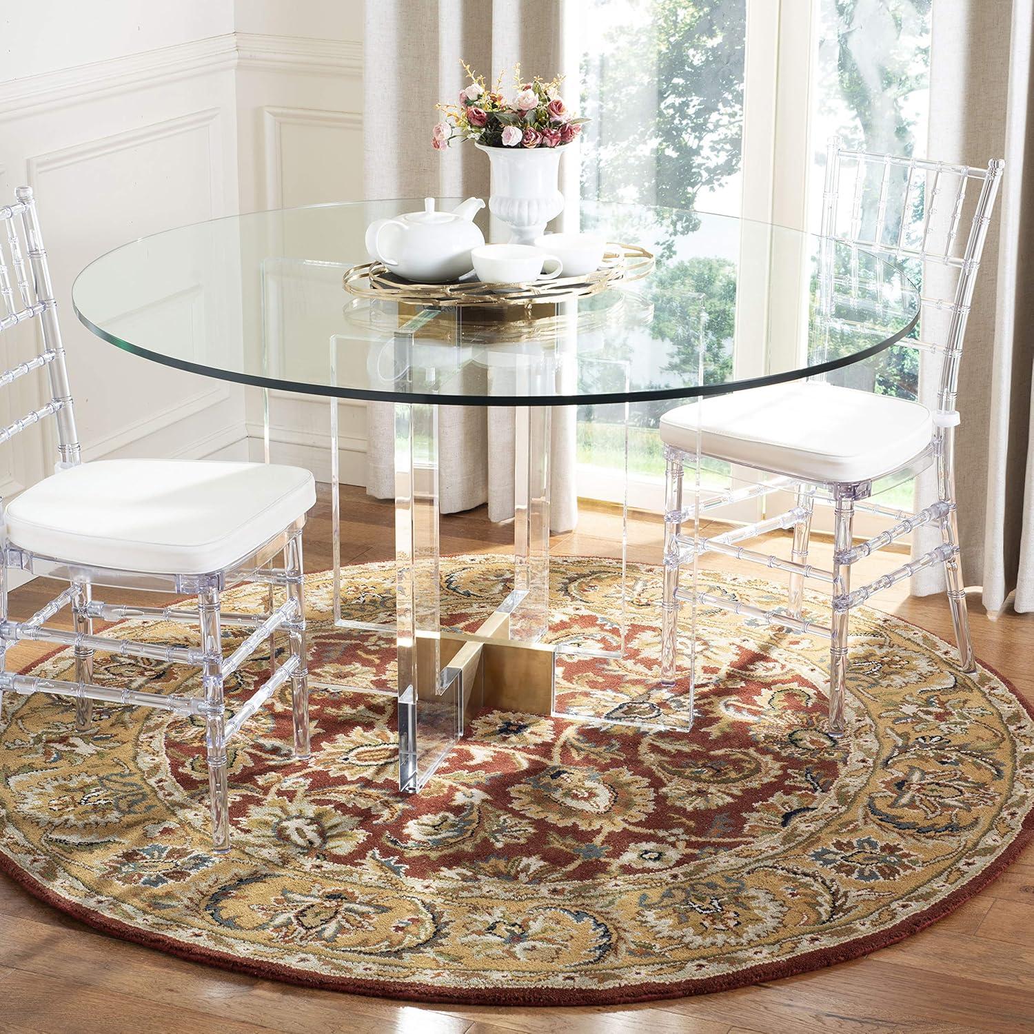 Classic CL758 Hand Tufted Area Rug - Rust/Camel - 5' round - Safavieh.