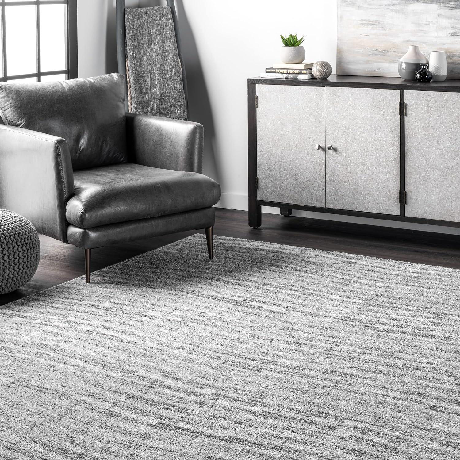 Sherill Gray Synthetic Rectangular Runner Rug