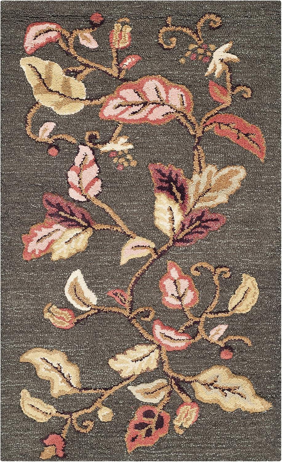 SAFAVIEH Martha Stewart Autumn Woods Floral Area Rug, Francesca Black, 2'6" x 4'3"