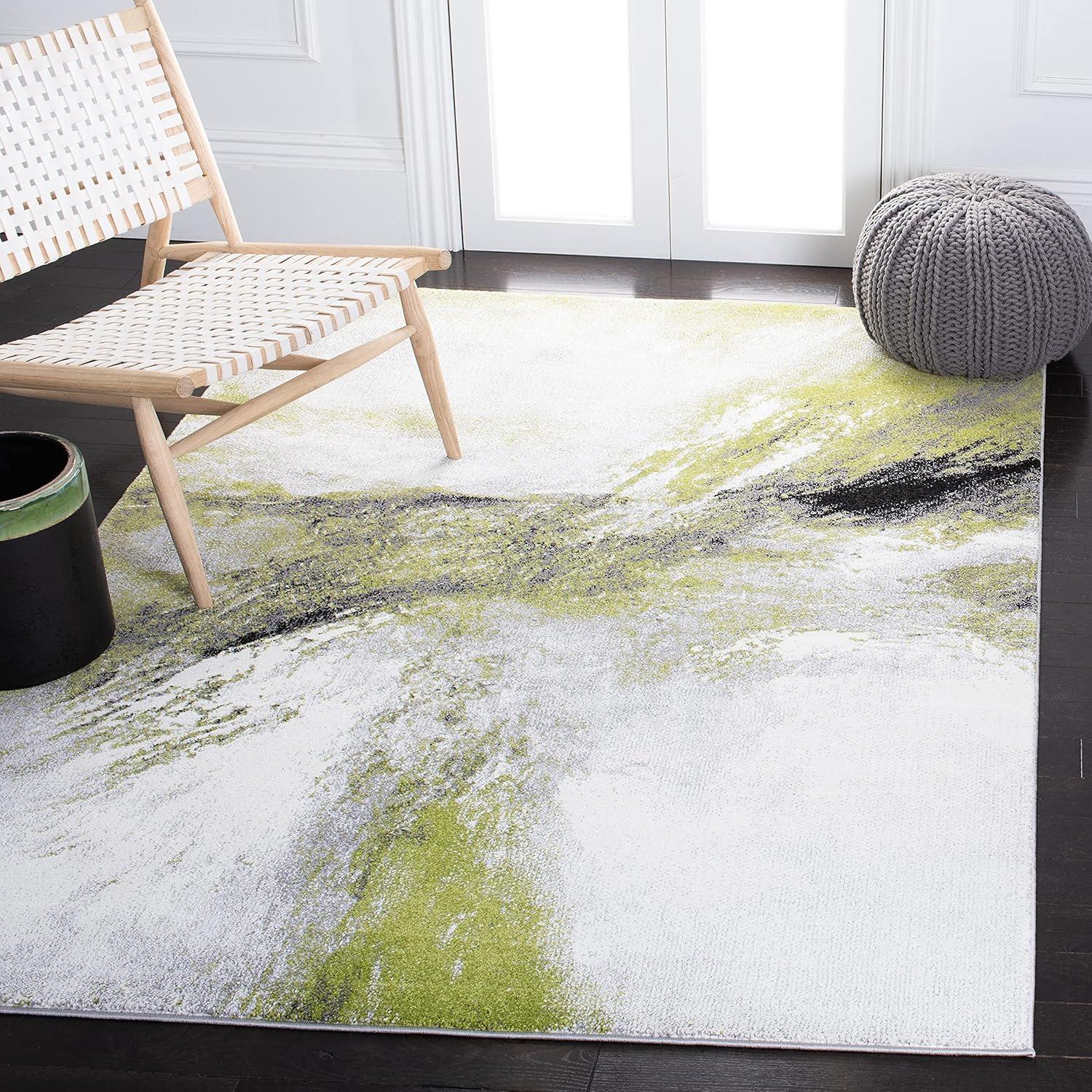 Galaxy GAL117 Power Loomed Indoor Area Rug - Grey/Green - 5'3"x7'6" - Safavieh