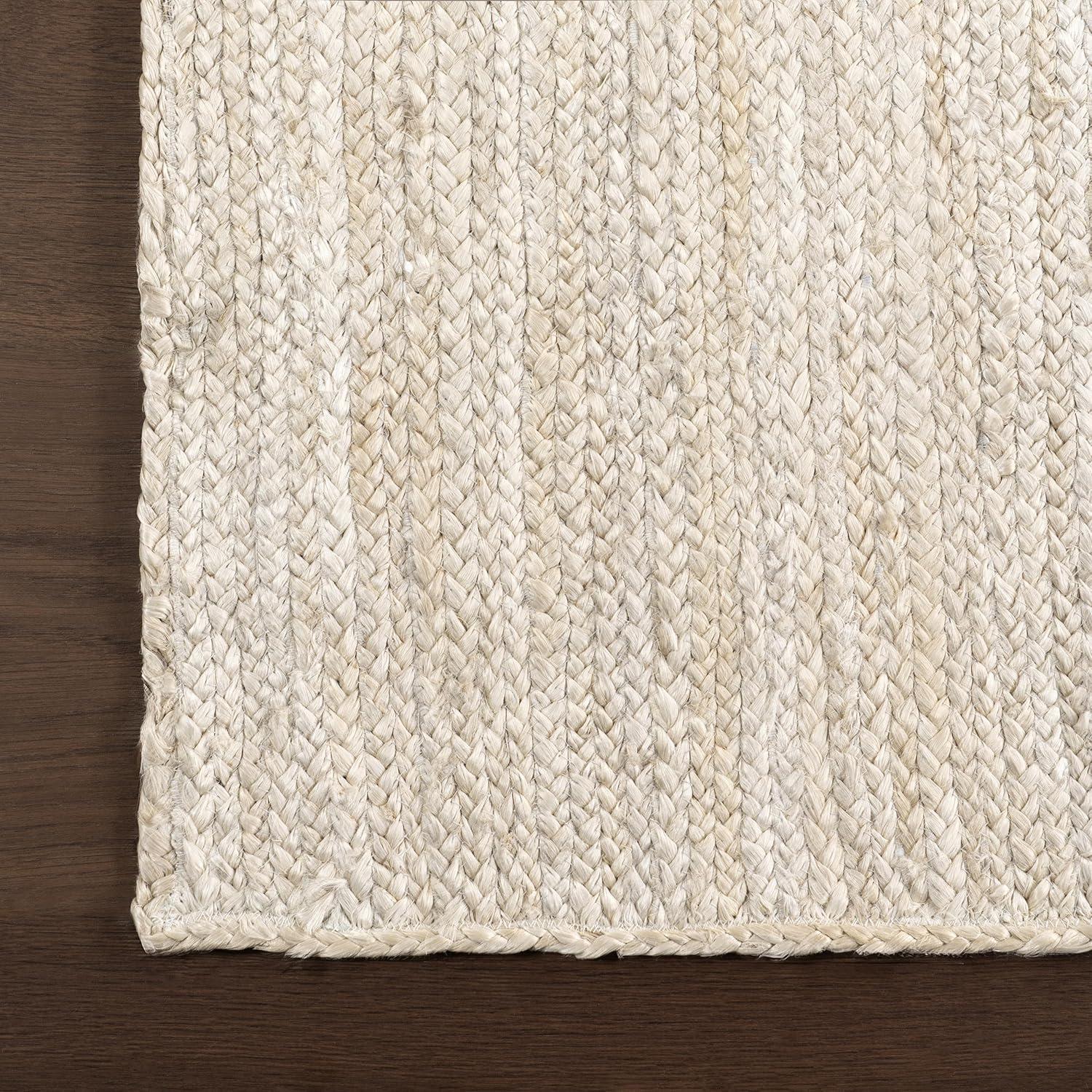 nuLOOM Rigo Hand Woven Farmhouse Jute Area Rug, 12' x 15', Off-white