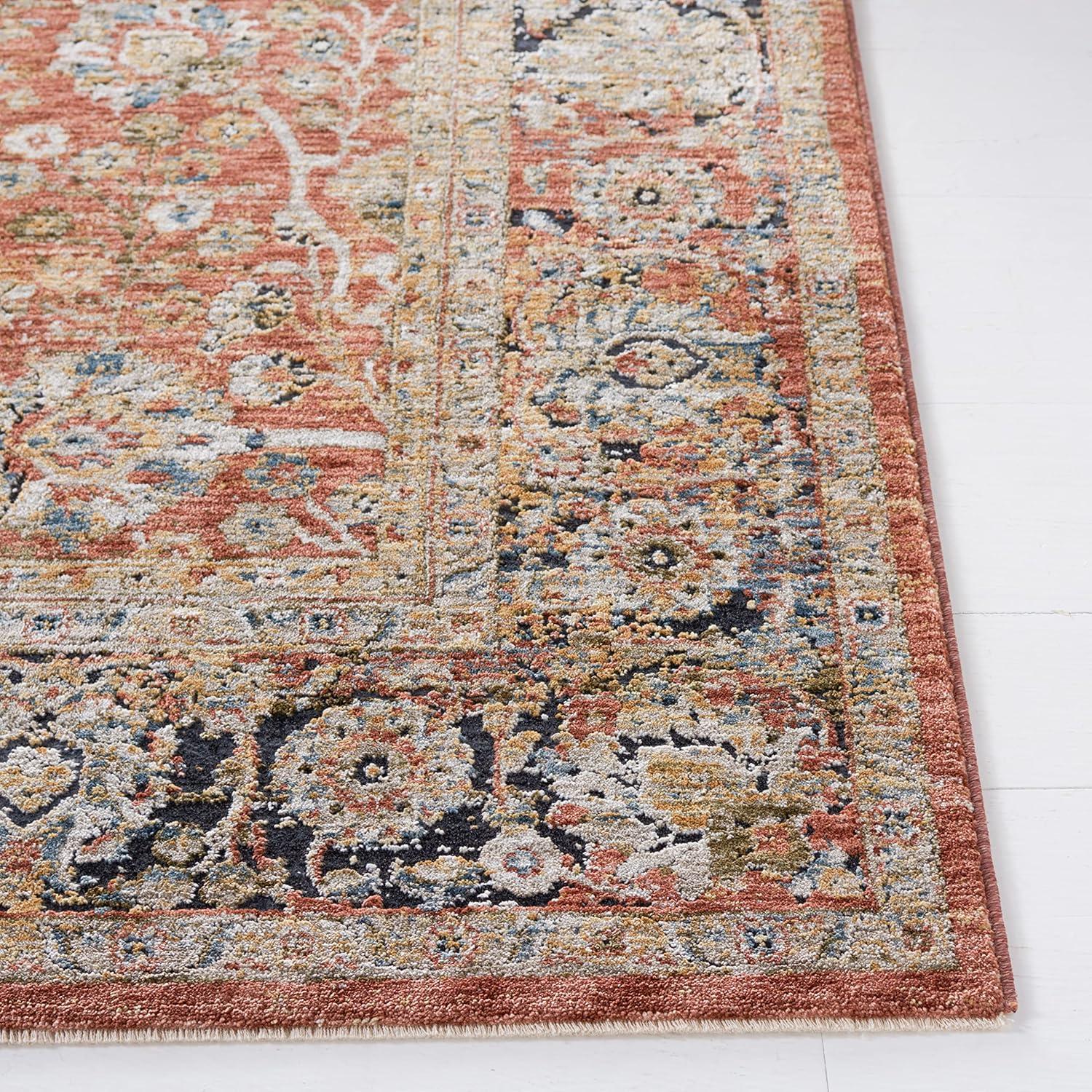 Silverado SVD112 Power Loomed Area Rug - Rust/Blue - 5'x8' - Safavieh.
