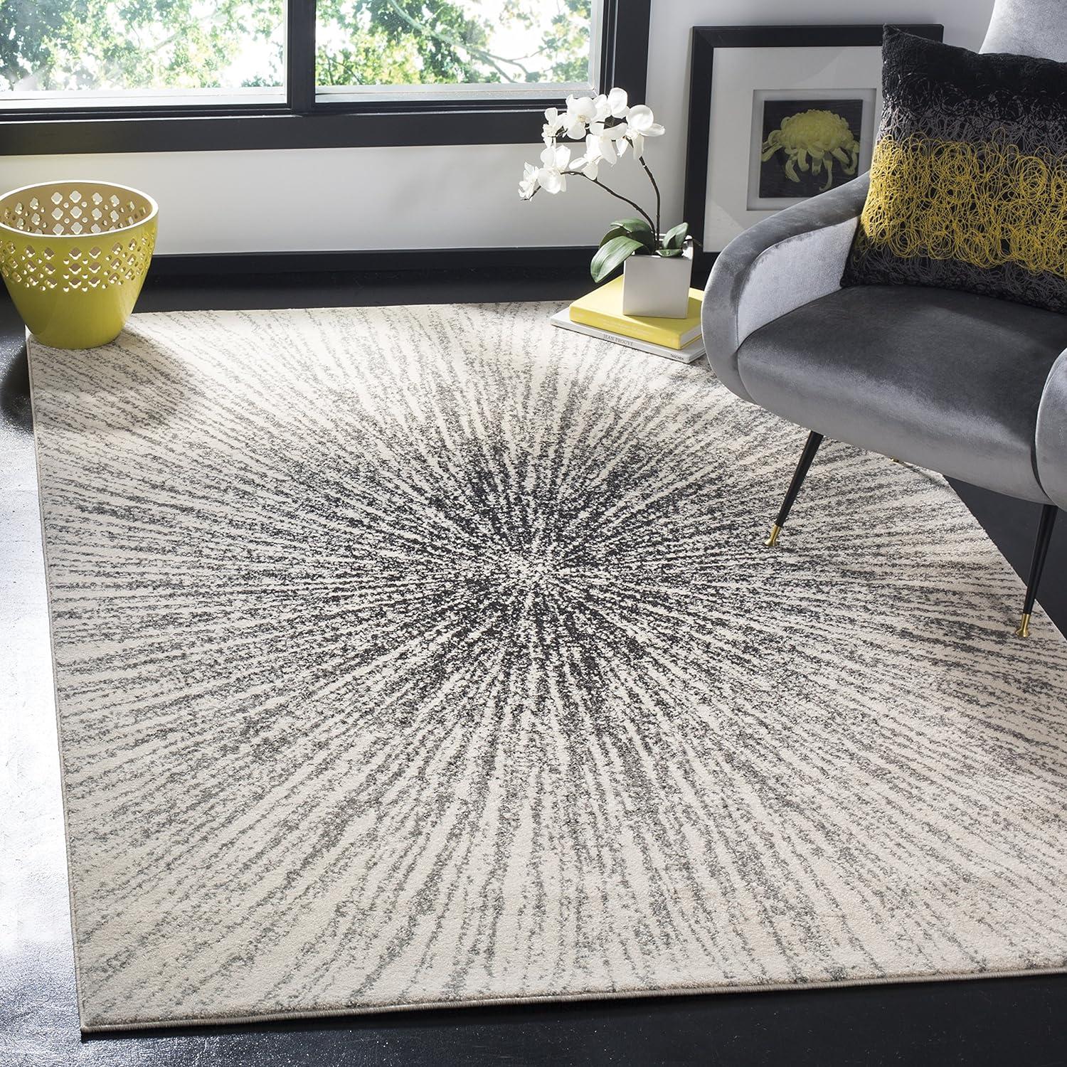 Evoke EVK228 Power Loomed Indoor Area Rug - Black/Ivory - 8'x10' - Safavieh