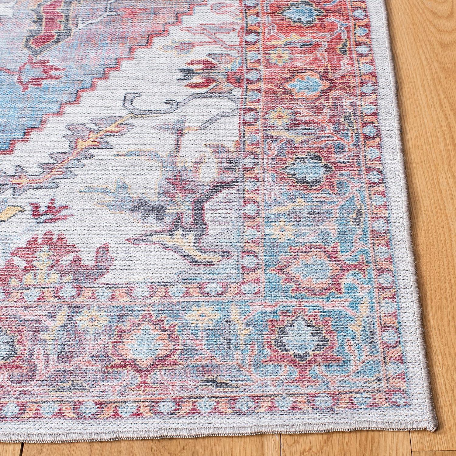 Katelyn Oriental Pink/Blue/Black/Ivory Area Rug