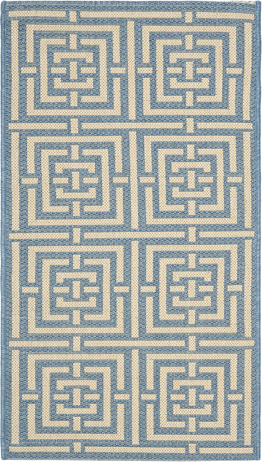 Resort-Style Blue Synthetic 5' x 7' Outdoor Area Rug