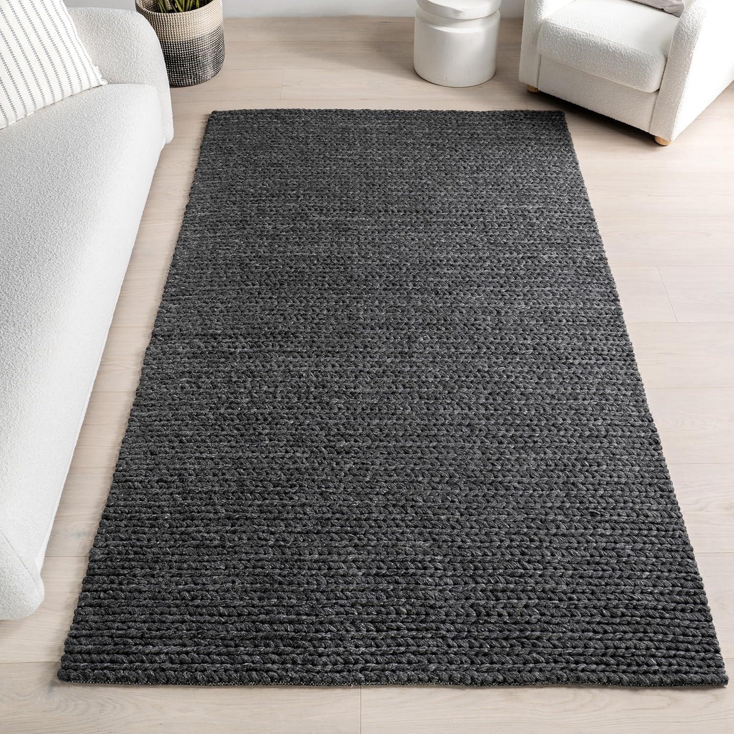 nuLOOM Penelope Braided Wool Area Rug, 8' 6" x 11' 6", Penelope Light Grey