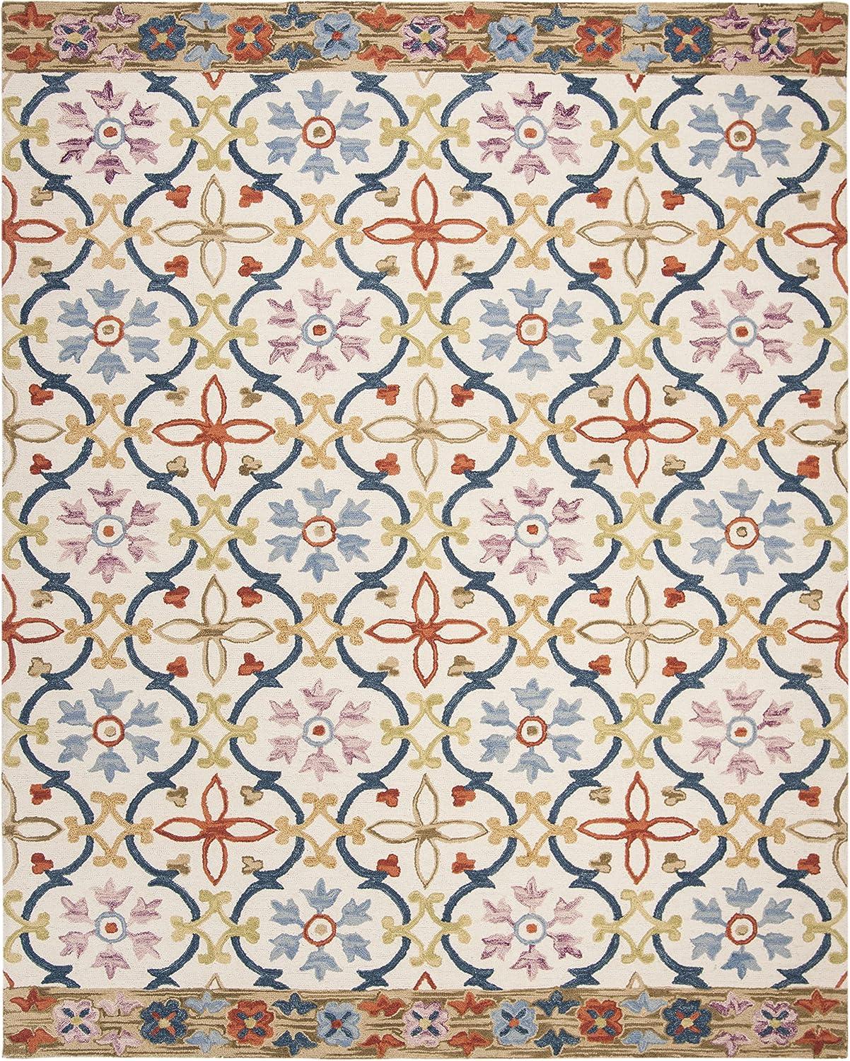 Suzani SZN310 Hand Hooked Indoor Area Rug - Ivory/Multi - 8'x10' - Safavieh.