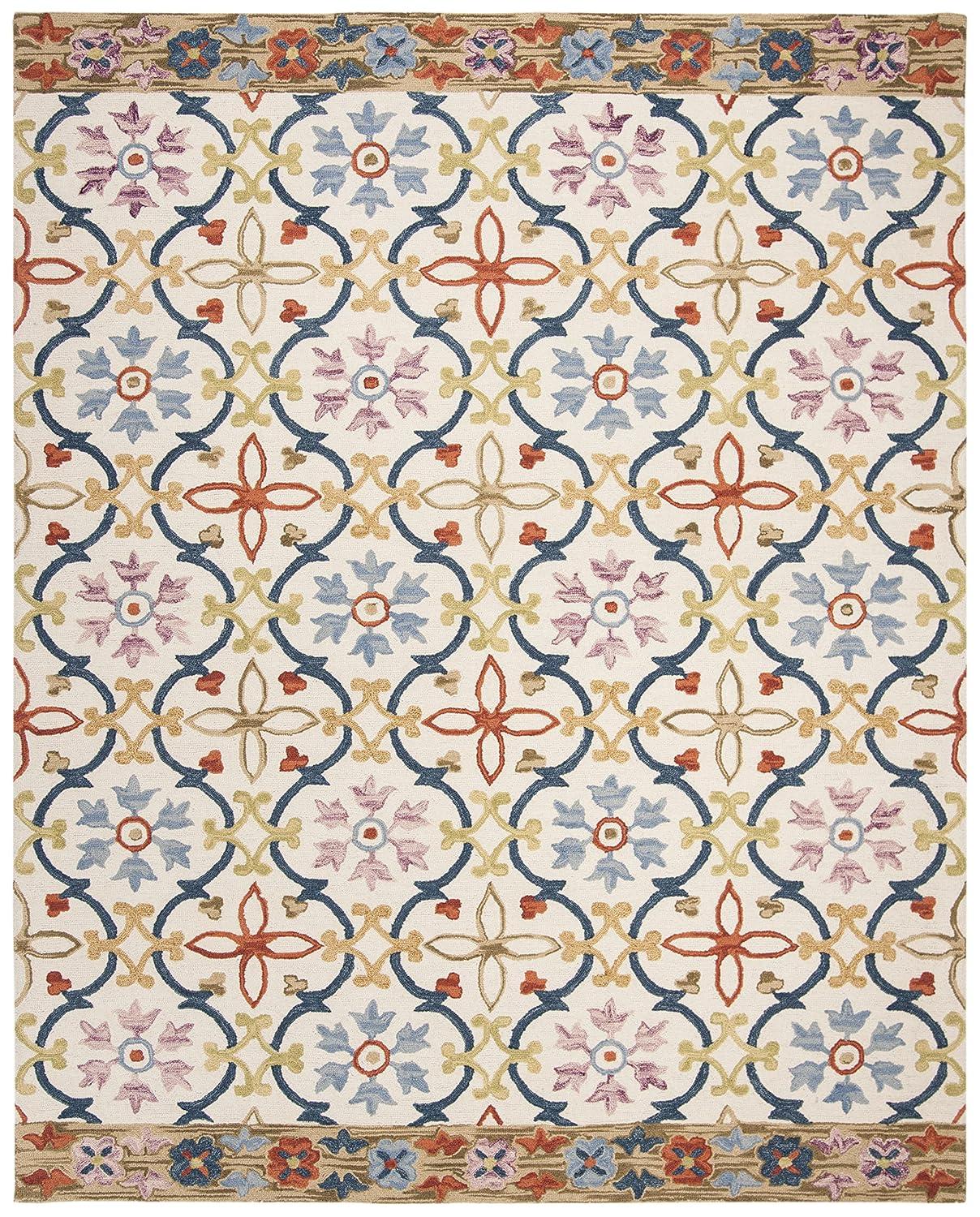Suzani SZN310 Hand Hooked Indoor Area Rug - Ivory/Multi - 8'x10' - Safavieh.