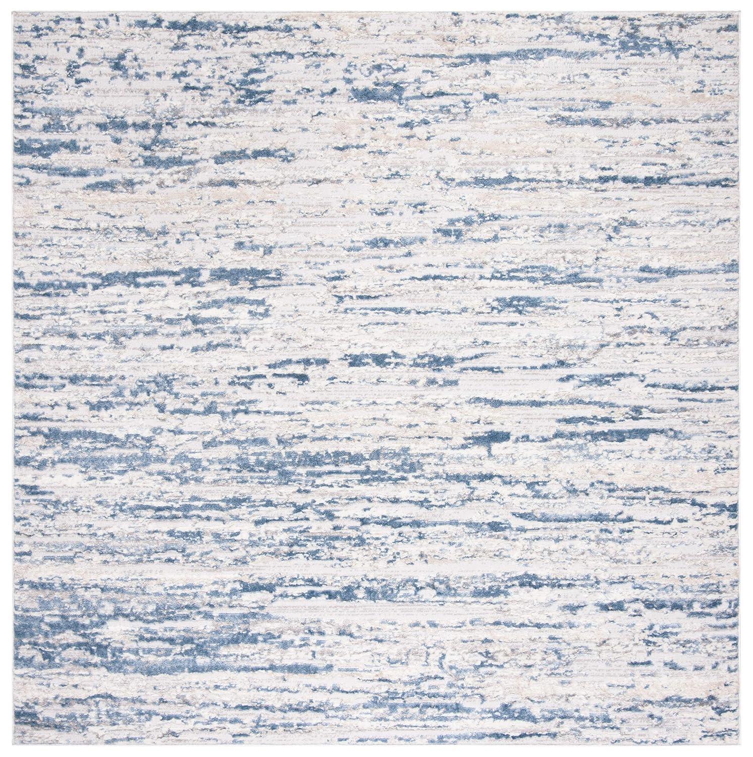 Amelia ALA768 Power Loomed Area Rug - Ivory/Blue - 3'x3' - Safavieh.