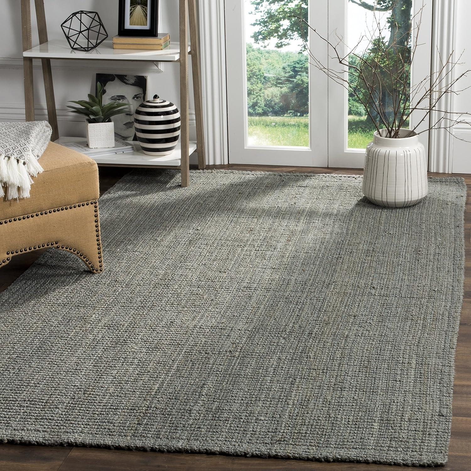 Natural Fiber NF730 Hand Woven Indoor Area Rug - Green/Grey - 4'x4' - Safavieh