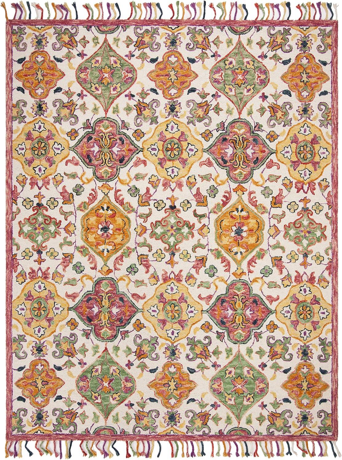 Blossom BLM456 Hand Tufted Area Rug - Ivory/Multi - 8'x10' - Safavieh.