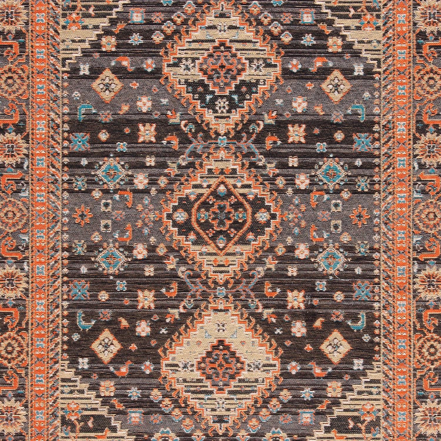 Classic Vintage CLV114 Power Loomed Area Rug - Black/Rust - 8'x10' - Safavieh.