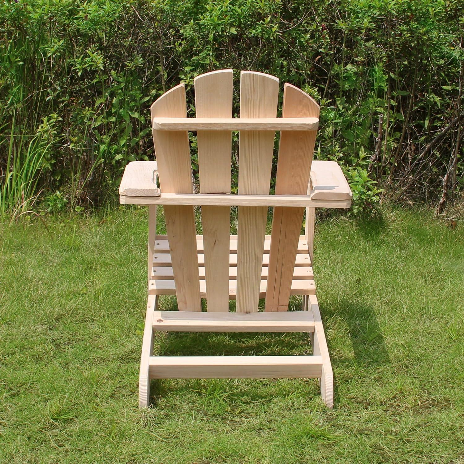 Kids Natural Canadian Hemlock Foldable Adirondack Chair