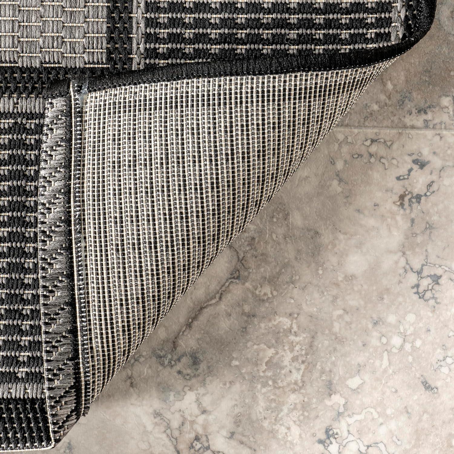 Nuloom Gris Bordered 3x5 Indoor/Outdoor Accent Rug for Living Room Patio Deck Front Porch Entryway Kitchen, Grey/Black