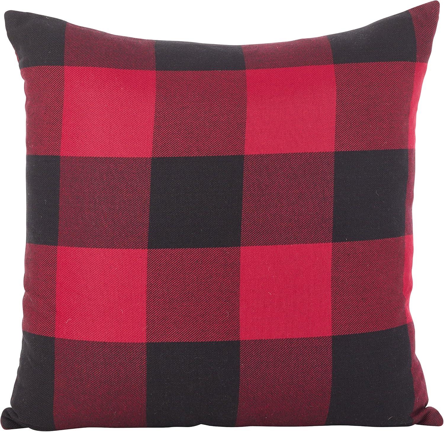 Red Buffalo Check Plaid Cotton Throw Pillow Cover 20"