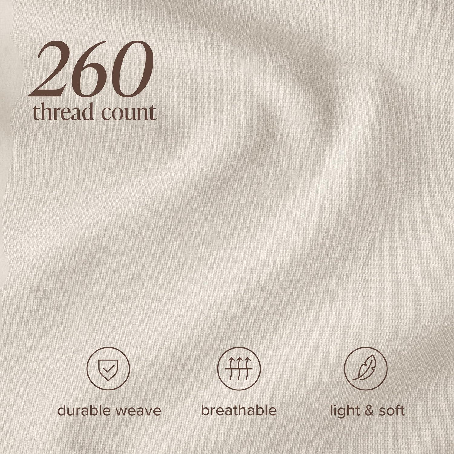 Bare Home 100% Cotton Percale Sheet Set