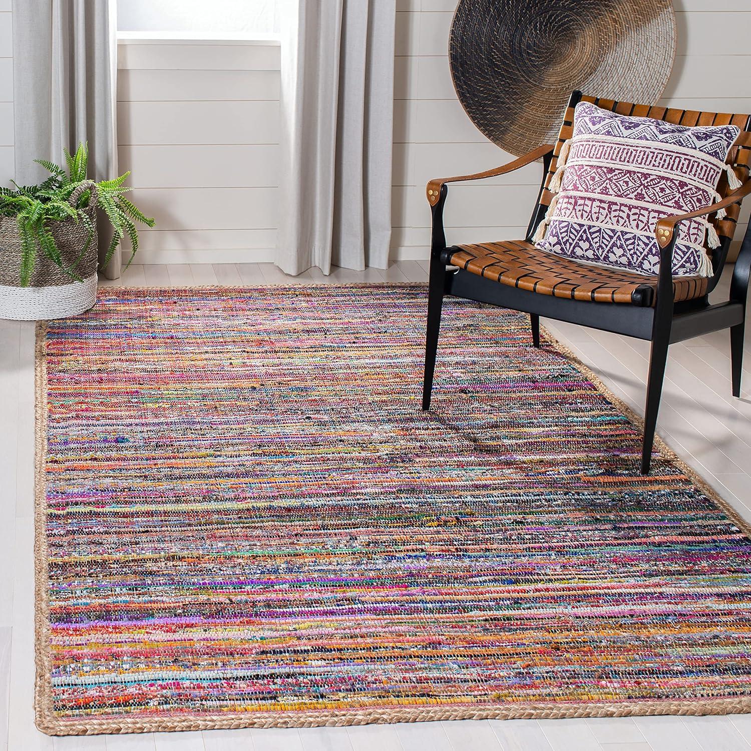 Coastal Charm Montauk 3' x 5' Hand-Woven Multicolor Cotton Rug