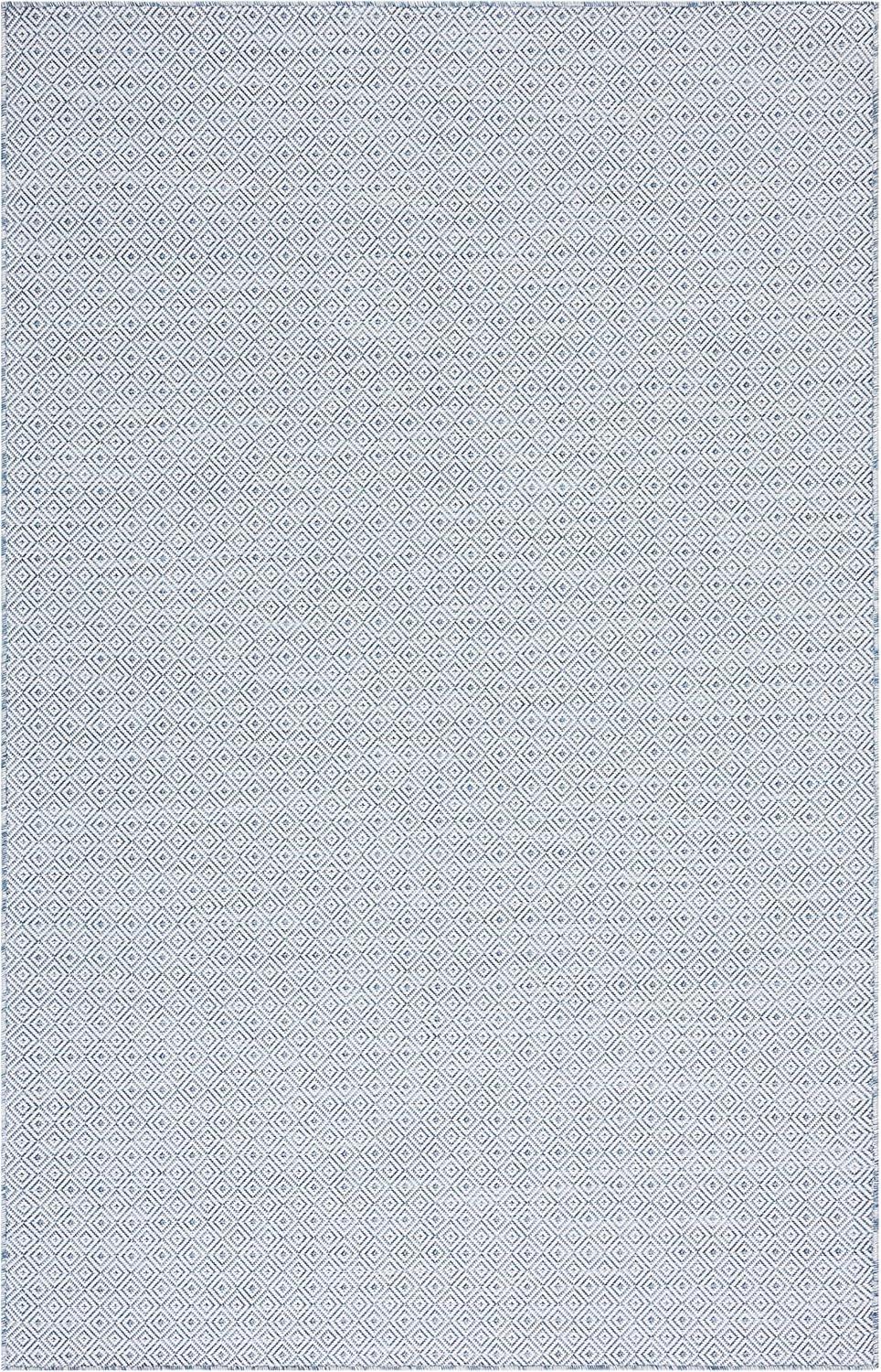 SAFAVIEH Hampton Ali Diamond Indoor/Outdoor Area Rug, Navy/Ivory, 8' x 10'