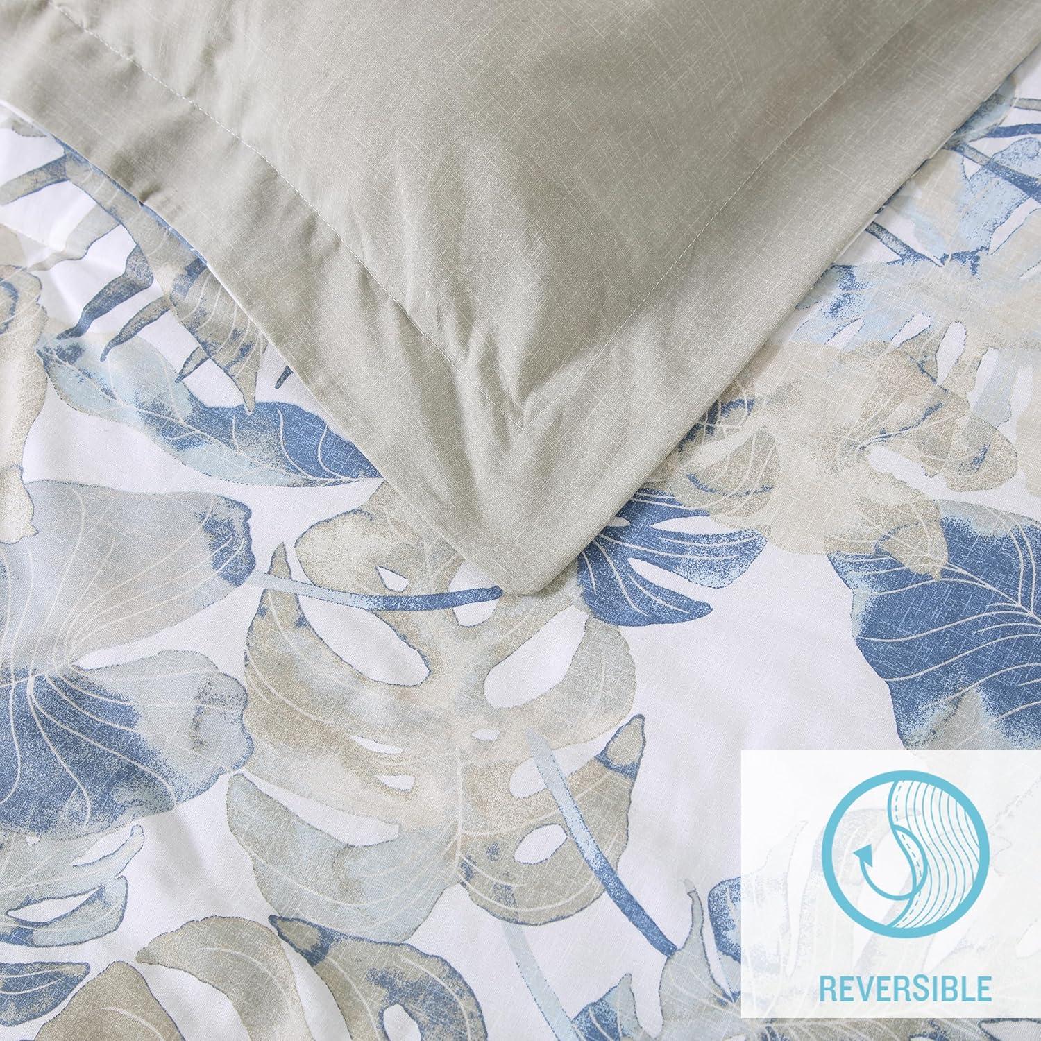 Tommy Bahama Home Tommy Bahama Raw Coast Blue Cotton 5 Piece Comforter Bonus Set