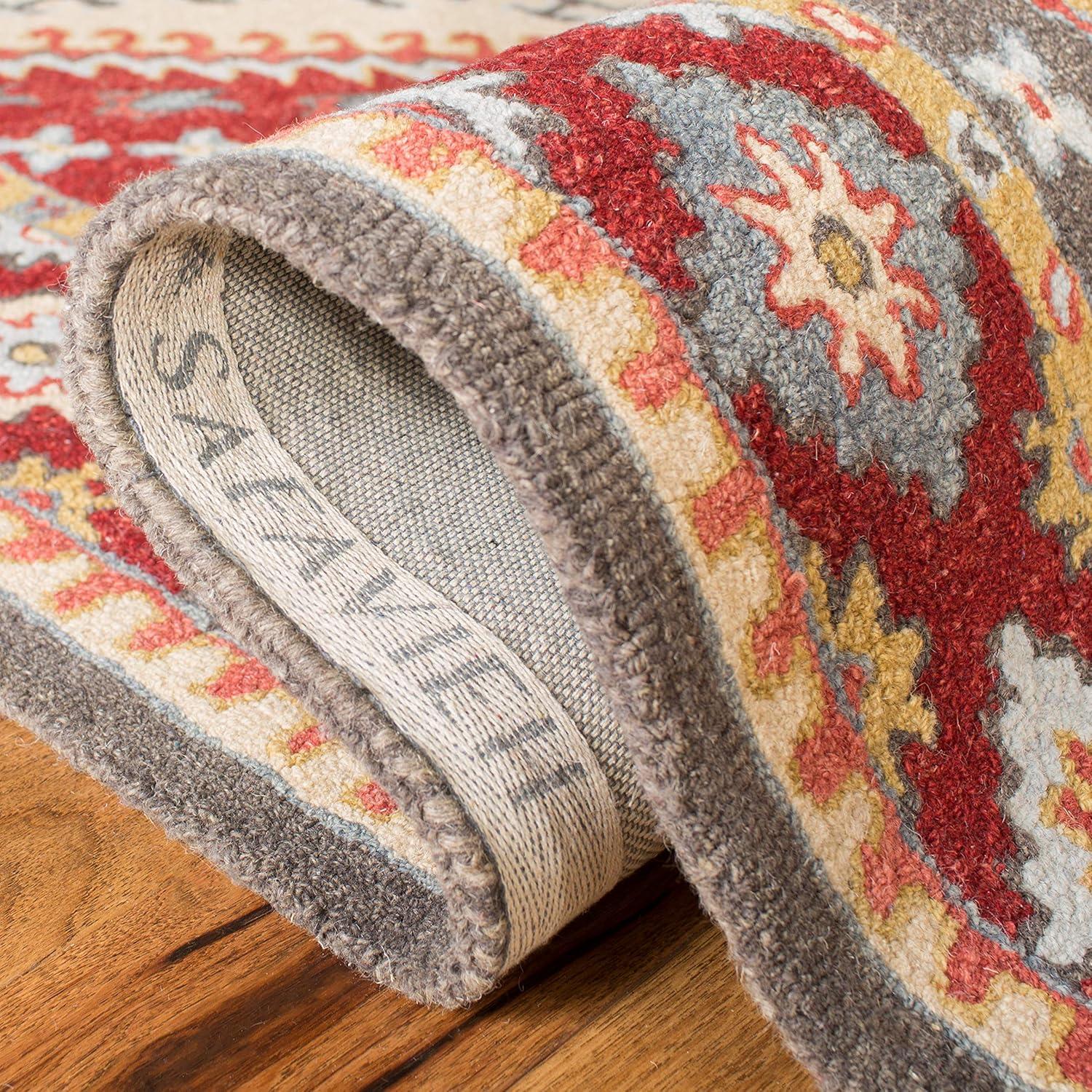 Aspen APN801 Hand Tufted Indoor Accent Rug - Red/Ivory - 2'3"x4' - Safavieh