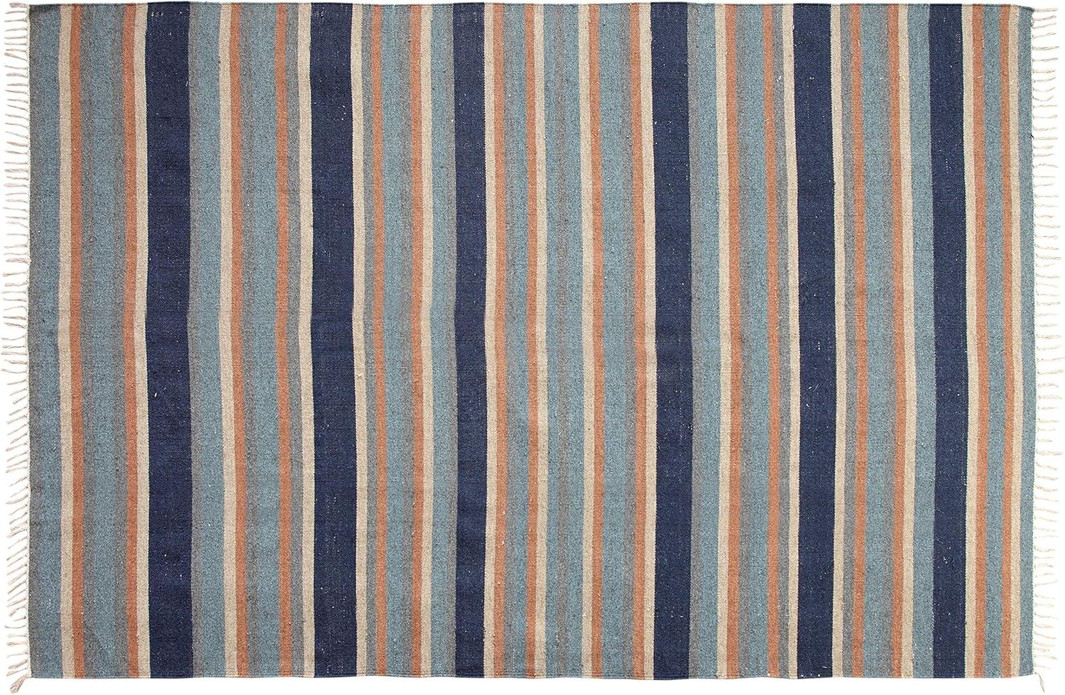 Chesapeake Lori Collection Denim Hand Woven Area Rug ( 5'x7')