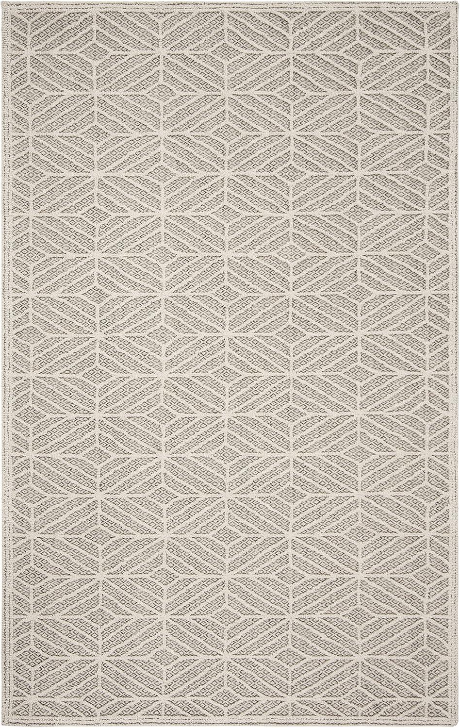 Trace TRC212 Hand Tufted Area Rug - Ivory/Black - 4'x6' - Safavieh.