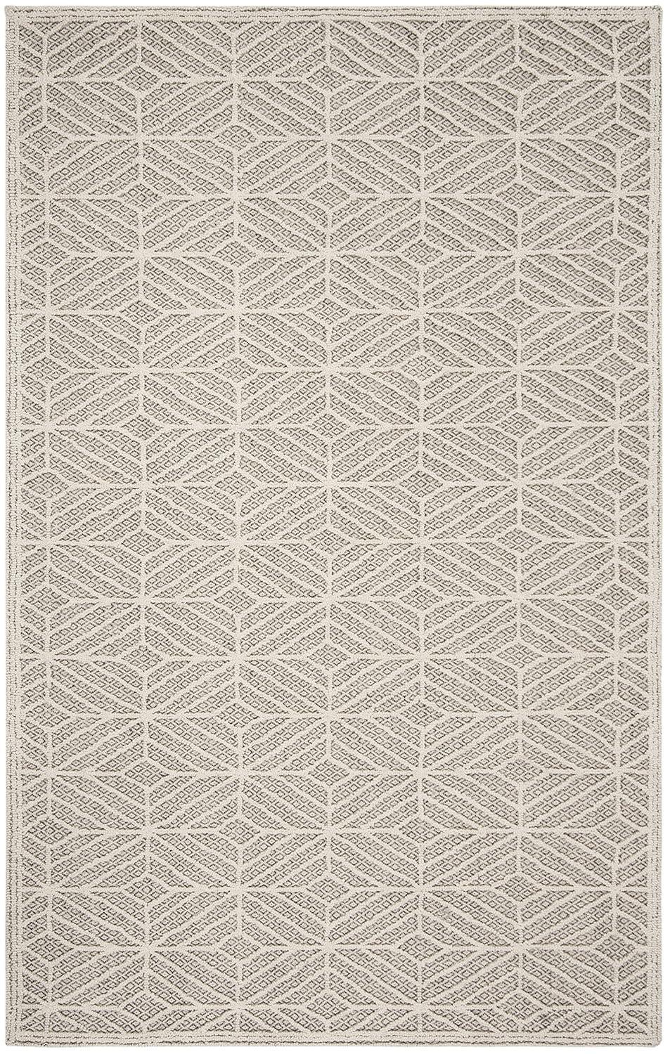 Trace TRC212 Hand Tufted Area Rug - Ivory/Black - 4'x6' - Safavieh.