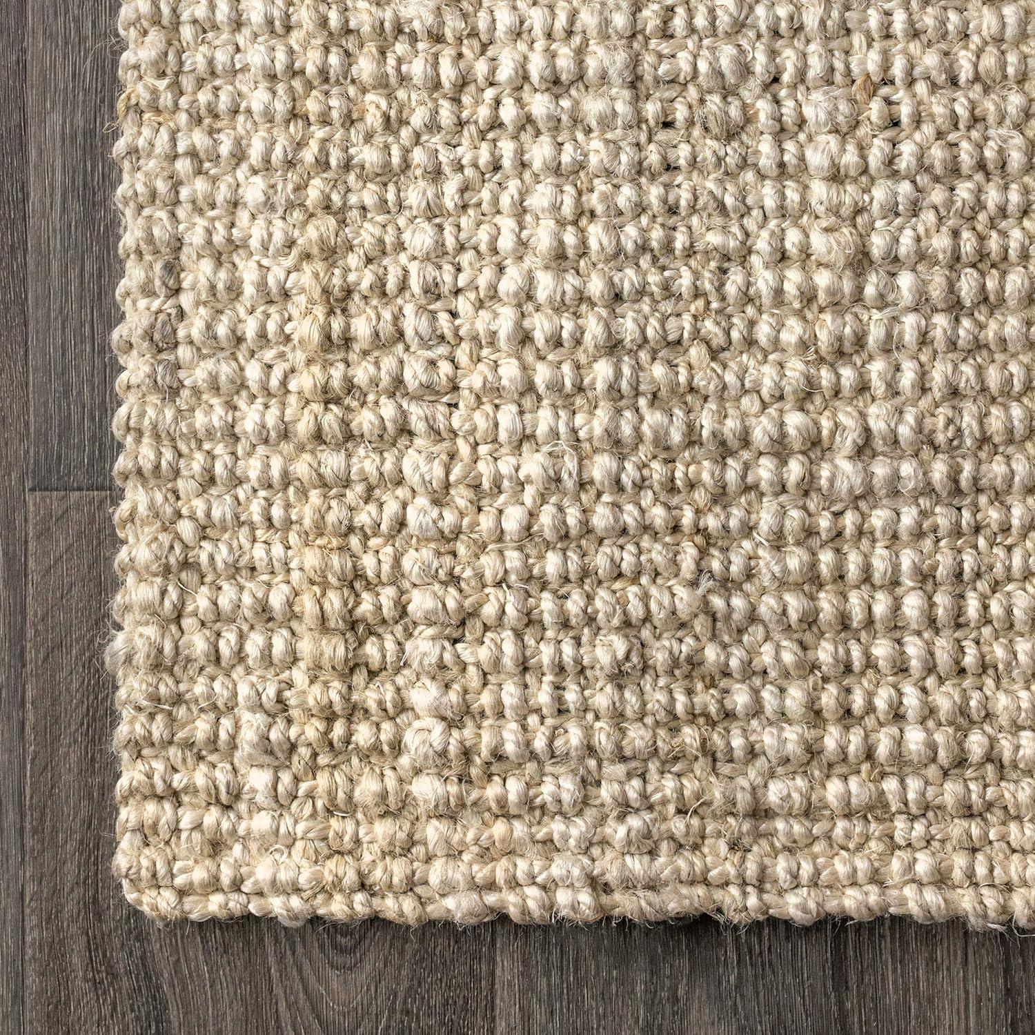 Hiro Hand Woven Chunky Jute Area Rug  - JONATHAN Y