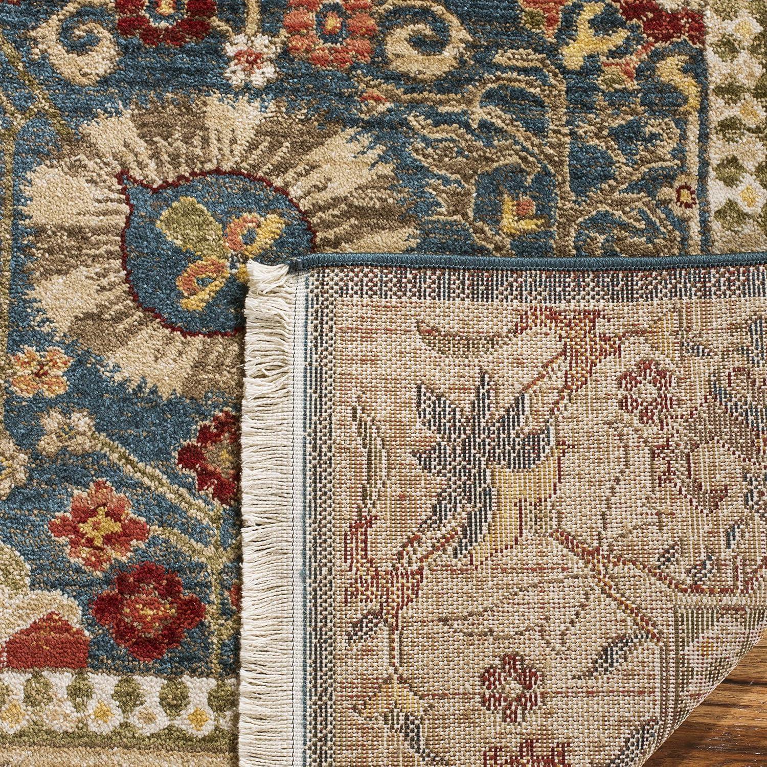 Kashan KSN303 Power Loomed Runner Rug - Blue/Tan - 2'6"x8' - Safavieh