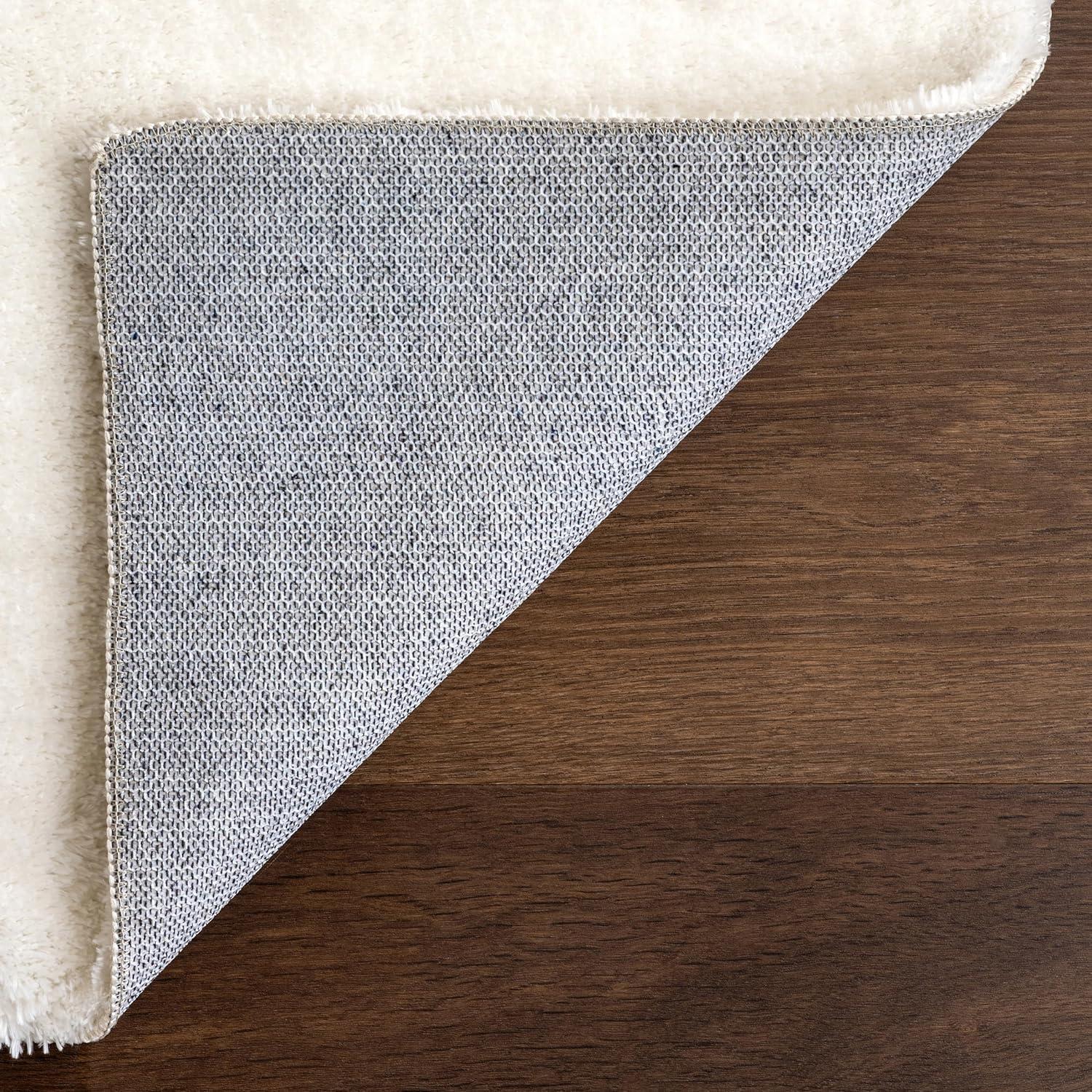 nuLOOM 2' x 3' Cozy Plush SuperiorWash Area Rug, Machine Washable, Non-Slip, Soft Fluffy Shag Carpet for Living Room Bedroom Nursery, Loni Off-white