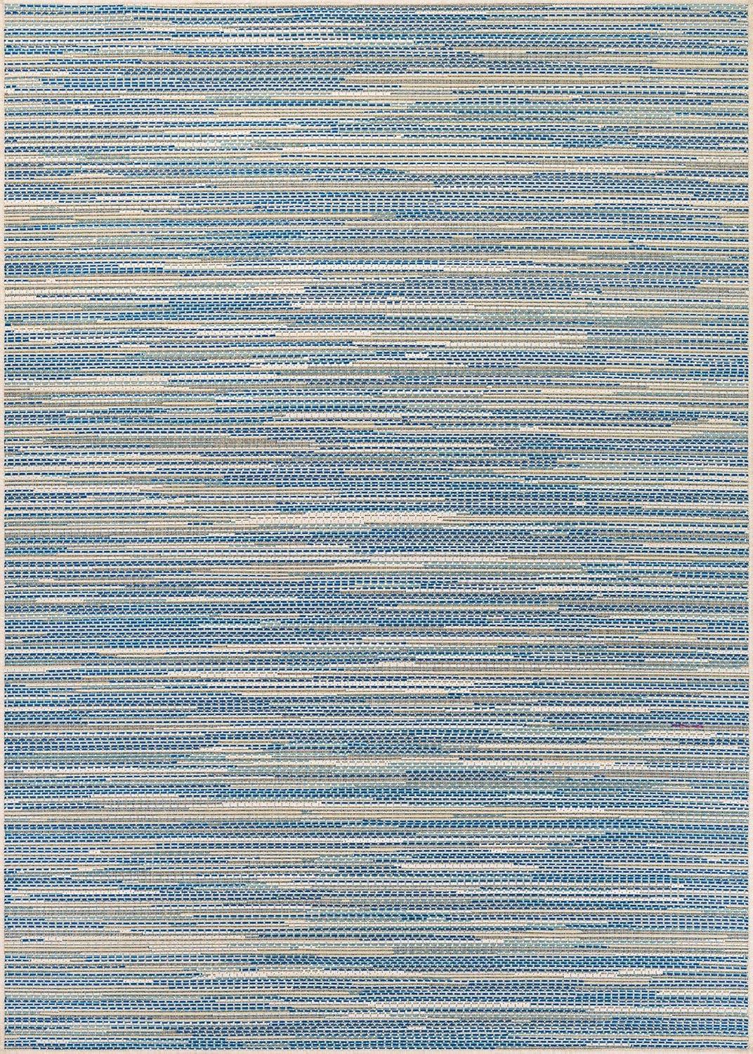 Couristan Monaco Alassio Indoor / Outdoor Area Rug, Sand-Azure Blue-Turquoise, 3'9" x 5'5"