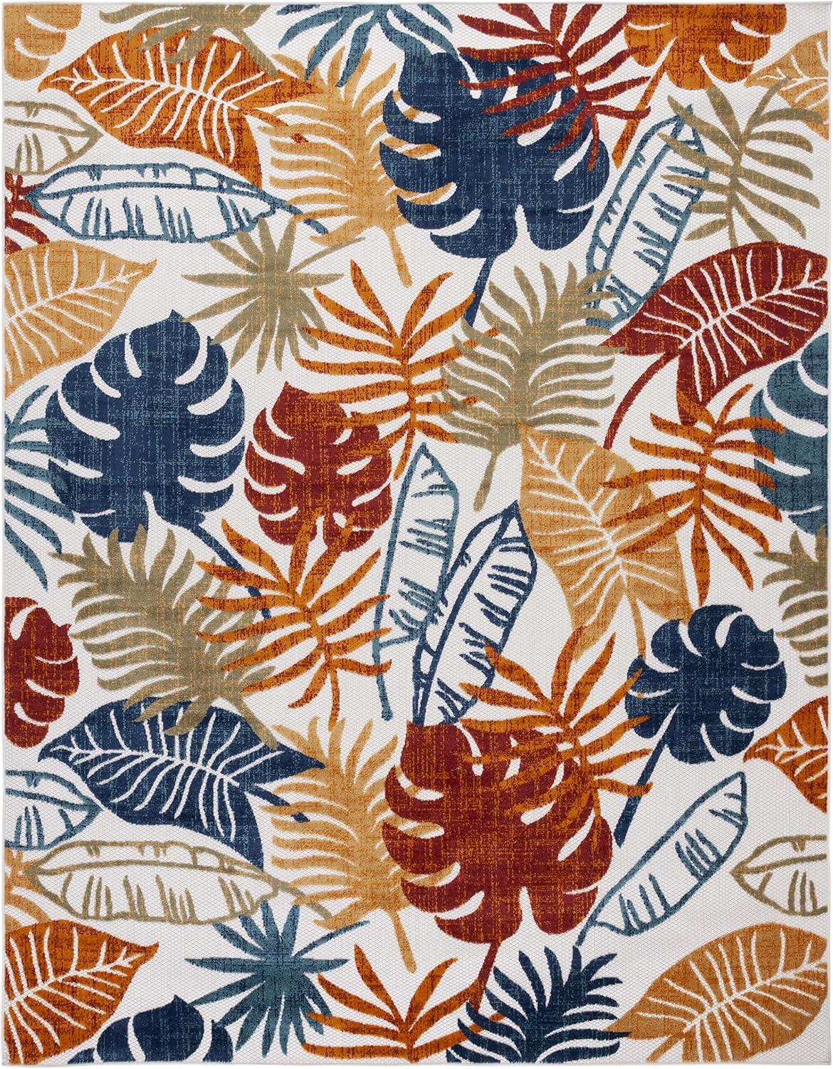 Cabana CBN831 Power Loomed Indoor and Outdoor Area Rug - Creme/Red - 6'x9' - Safavieh.