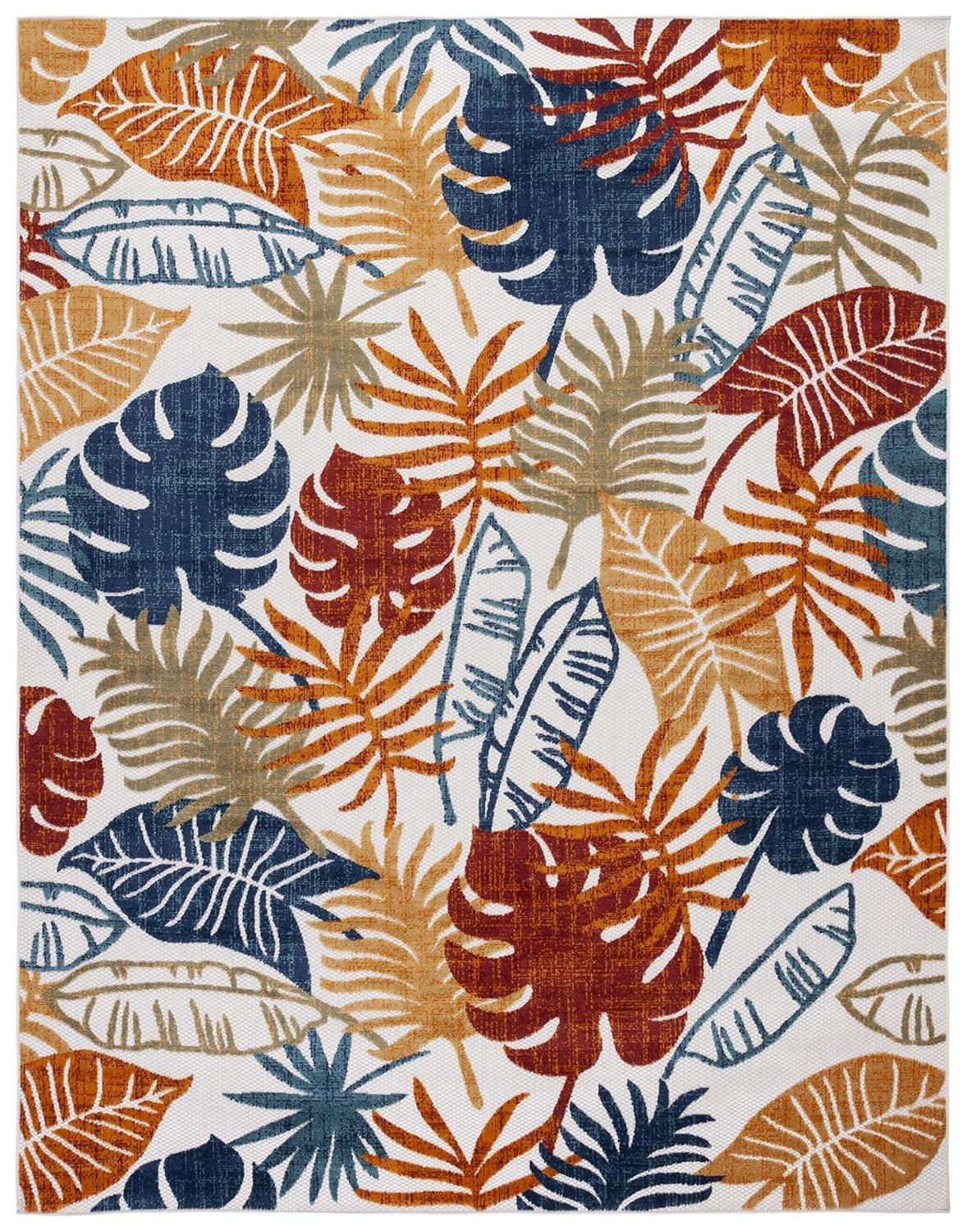 Cabana CBN831 Power Loomed Indoor and Outdoor Area Rug - Creme/Red - 6'x9' - Safavieh.