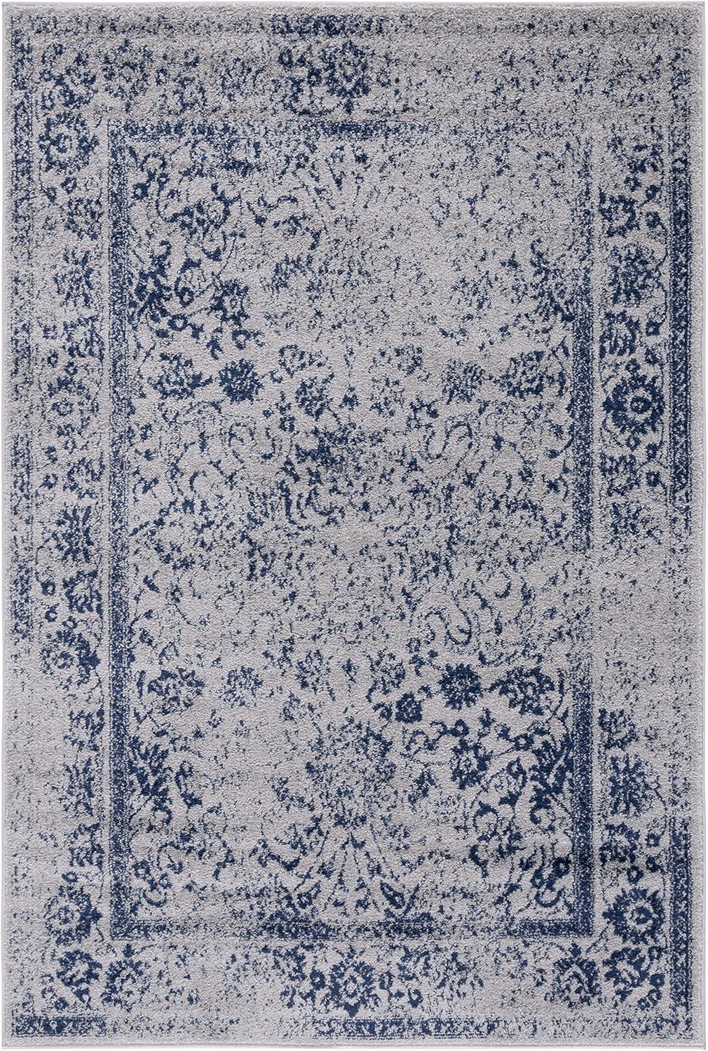 Adirondack ADR109 Machine Made Indoor Area Rug - Grey/Navy - 6'x9' - Safavieh