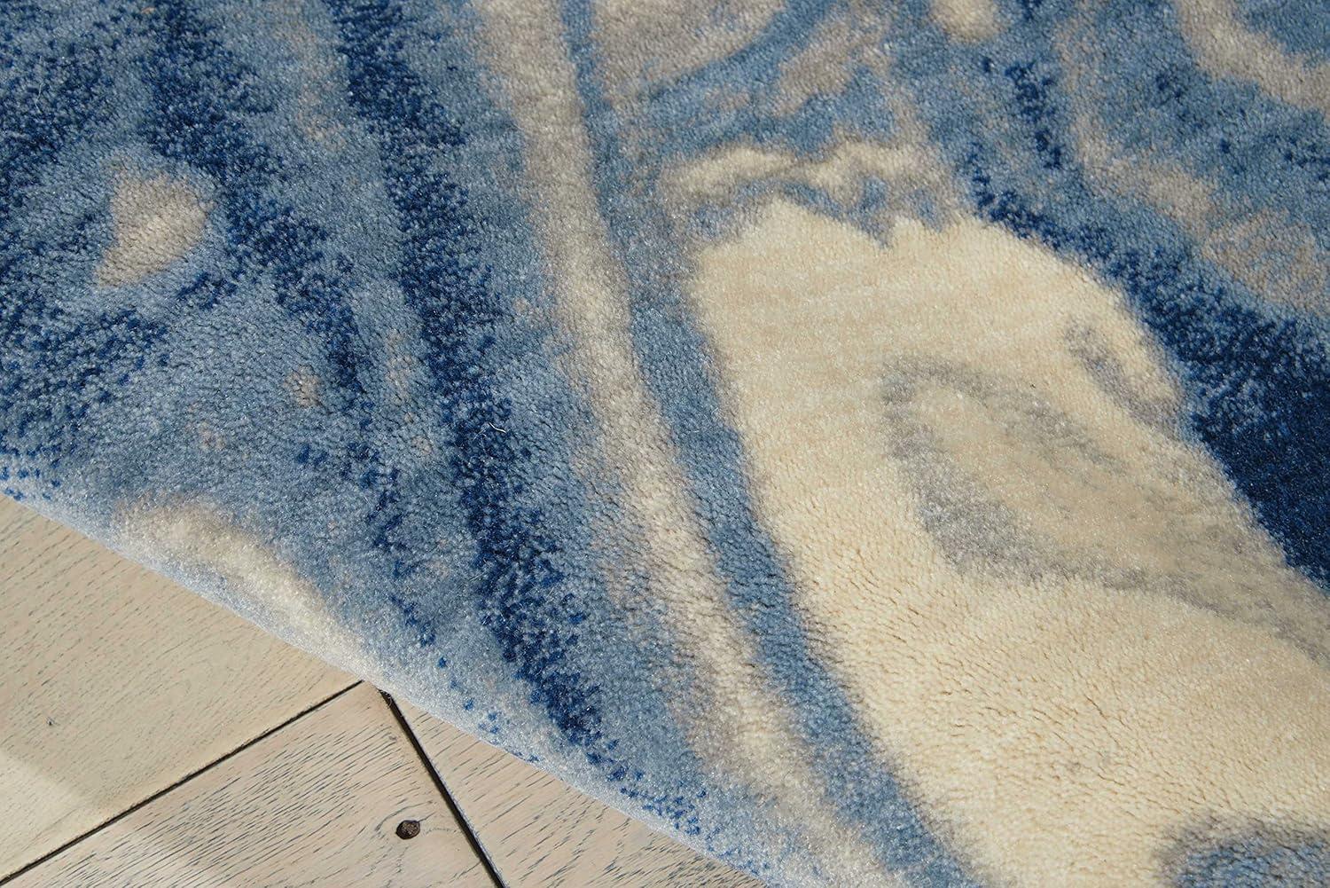 Nourison Somerset Abstract Light Blue 5'3" x 7'5" Area Rug, (5x7)