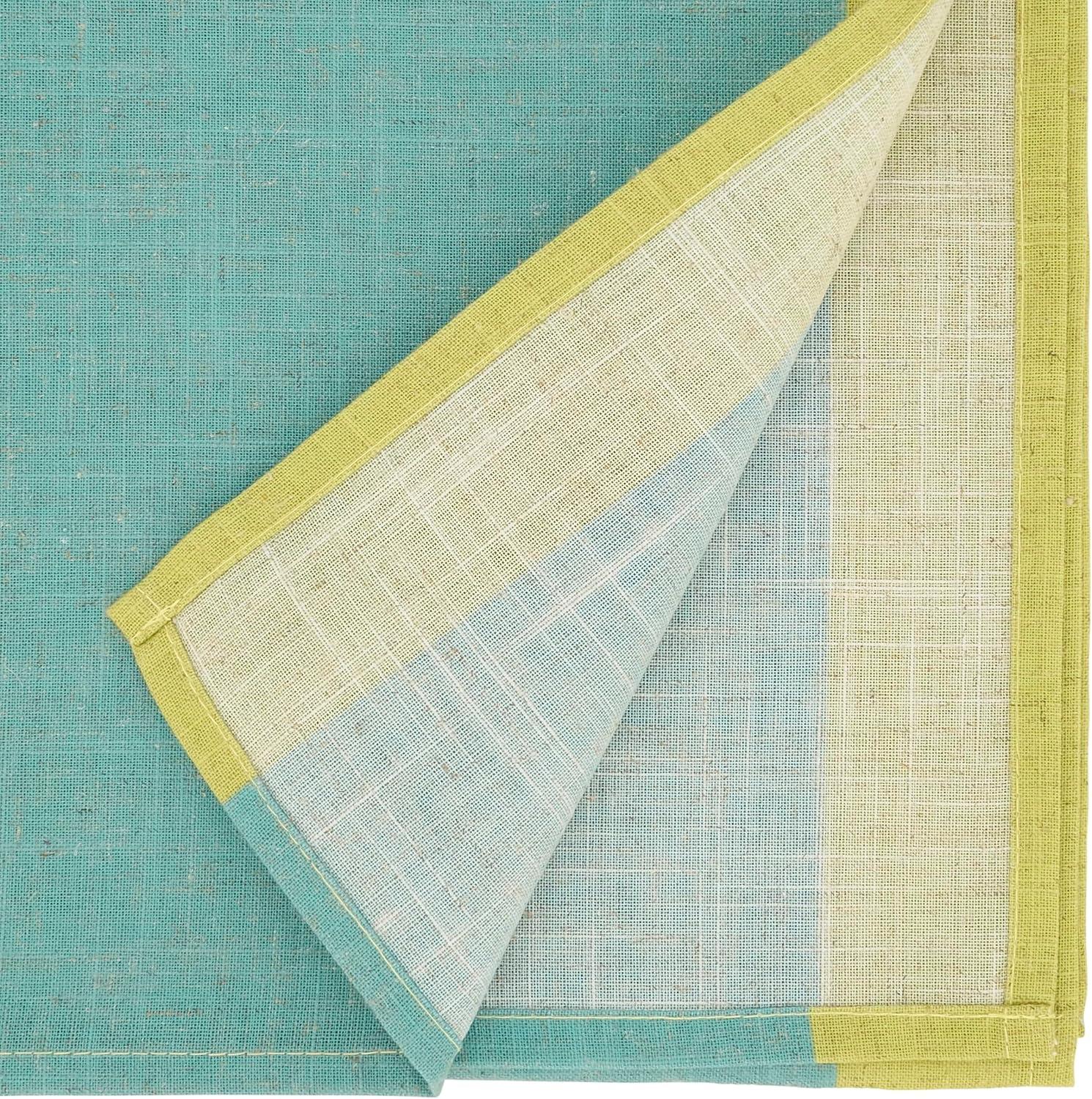 16 x 72 in. Multicolored Band Table Runner, Sea Green