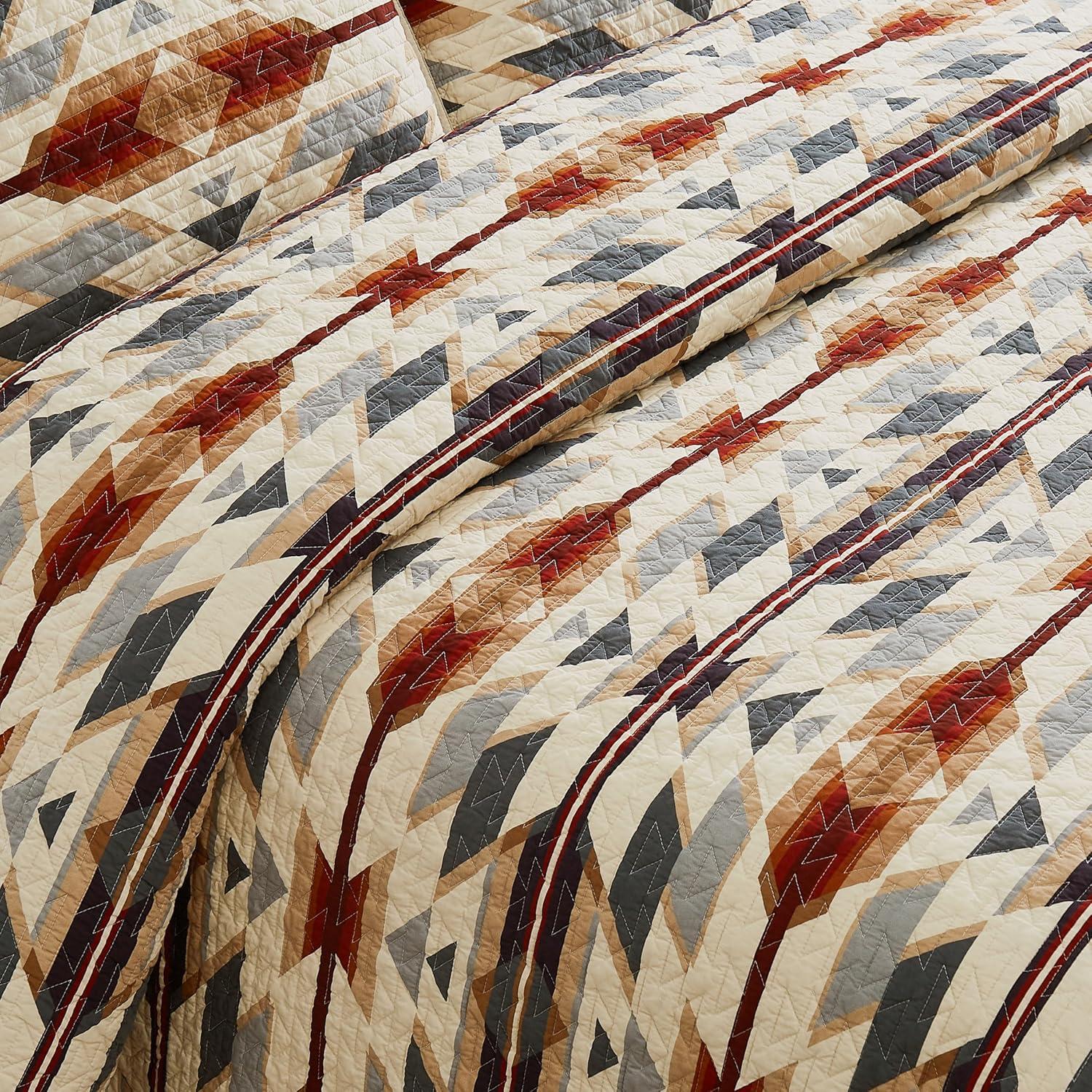 Prairie Springs Full Cotton Reversible Quilt Set in Brown