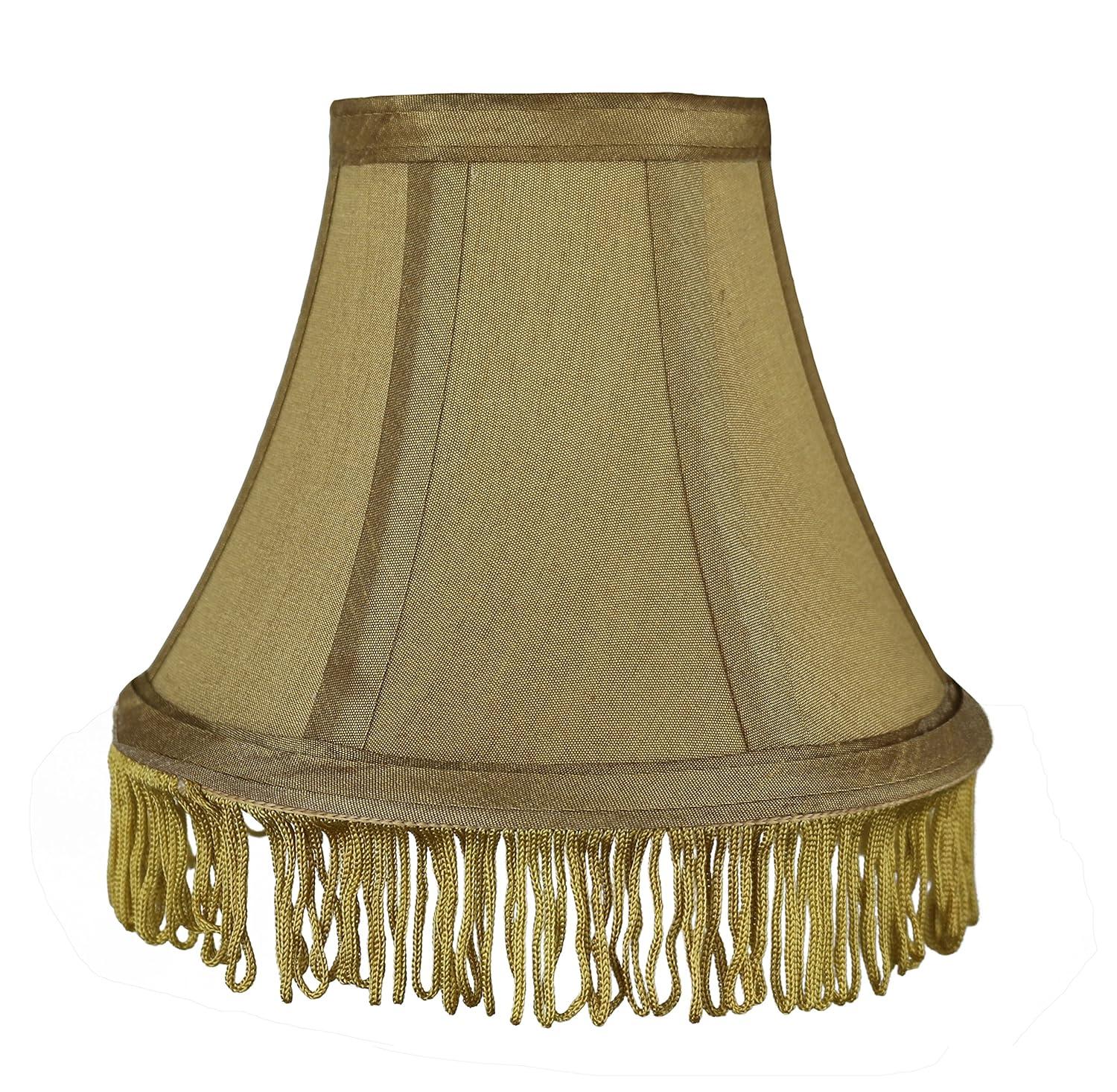 7" Silk Bell Lamp Shade Gold, Gold Single