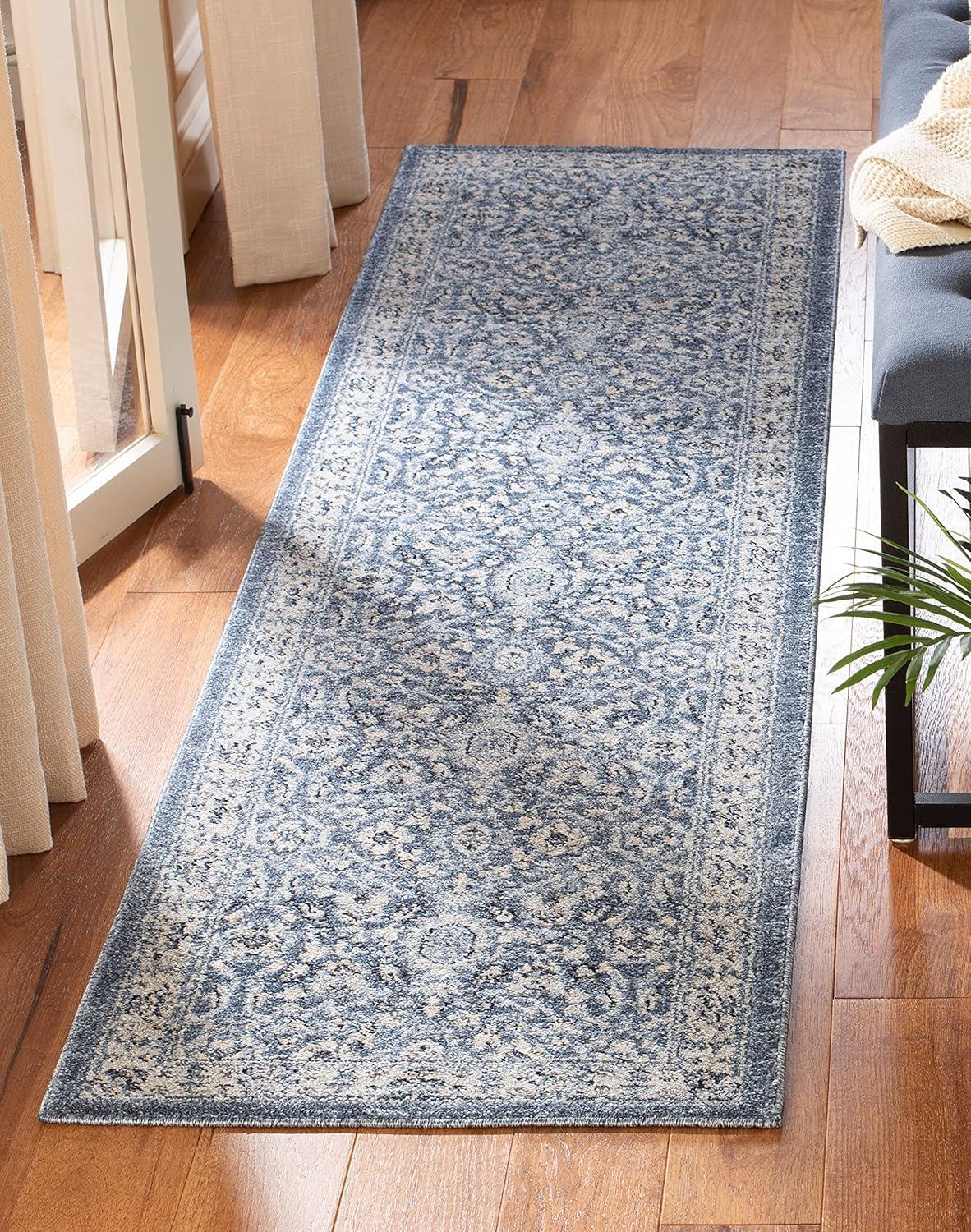 Charleston CHL412 Loomed Indoor Runner Rug - Navy/Creme - 2'x8' - Safavieh