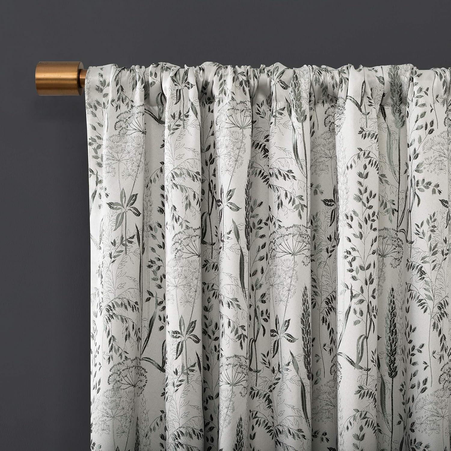 Scott Living Scott Living Aubry Shimmering Floral 100% Blackout Back Tab Curtain Panel