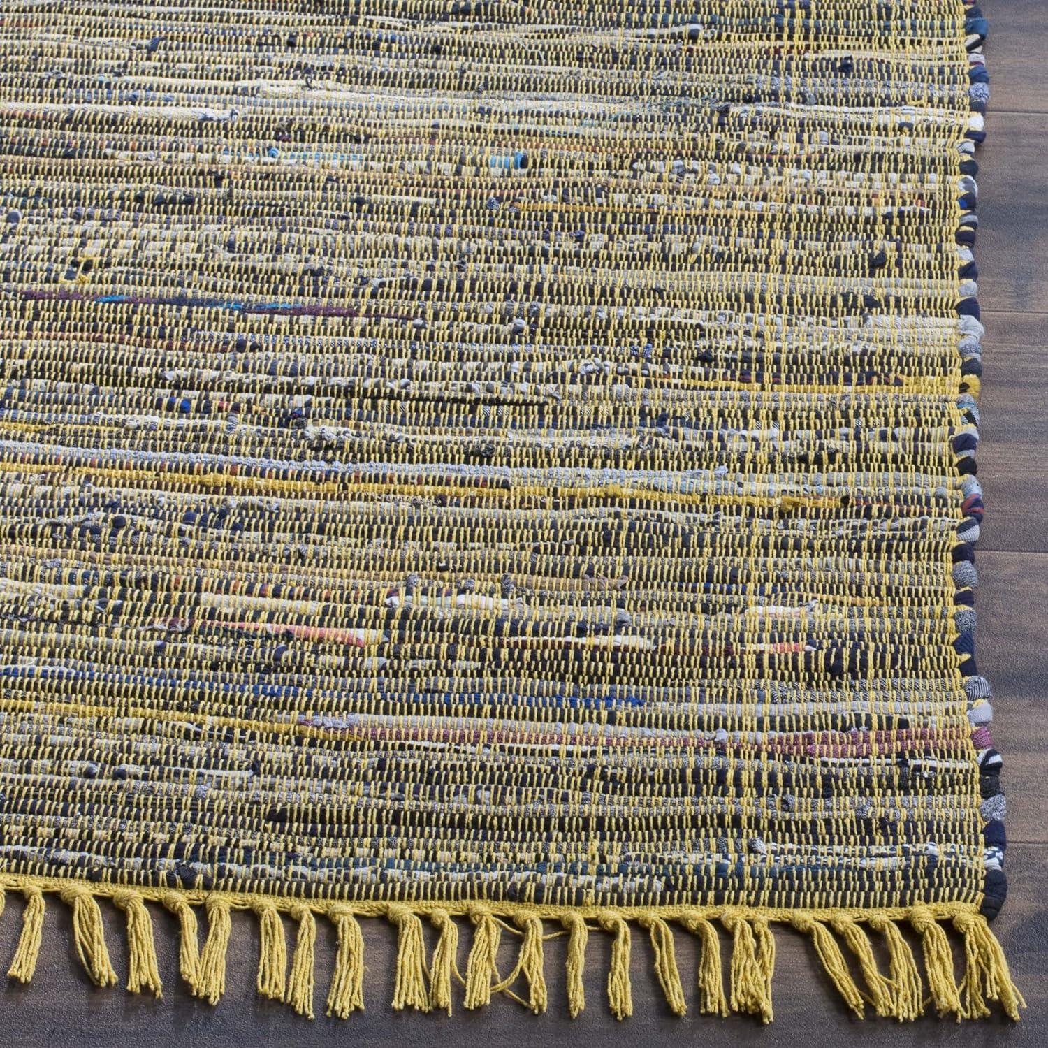 Rag Rug RAR121 Hand Woven Indoor Accent Rug - Yellow/Multi - 2'x3' - Safavieh.