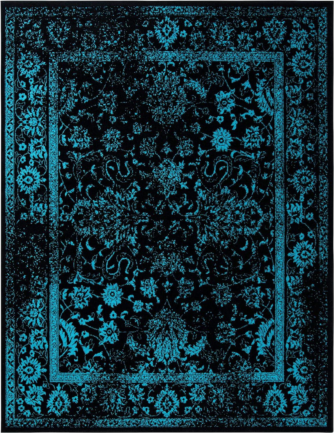 SAFAVIEH Adirondack Wyatt Traditional Area Rug, Black/Teal, 8' x 10'