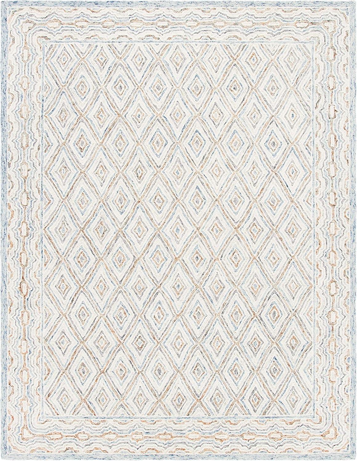 Hand-Tufted Artisan Blue Wool 9' x 12' Rectangular Area Rug