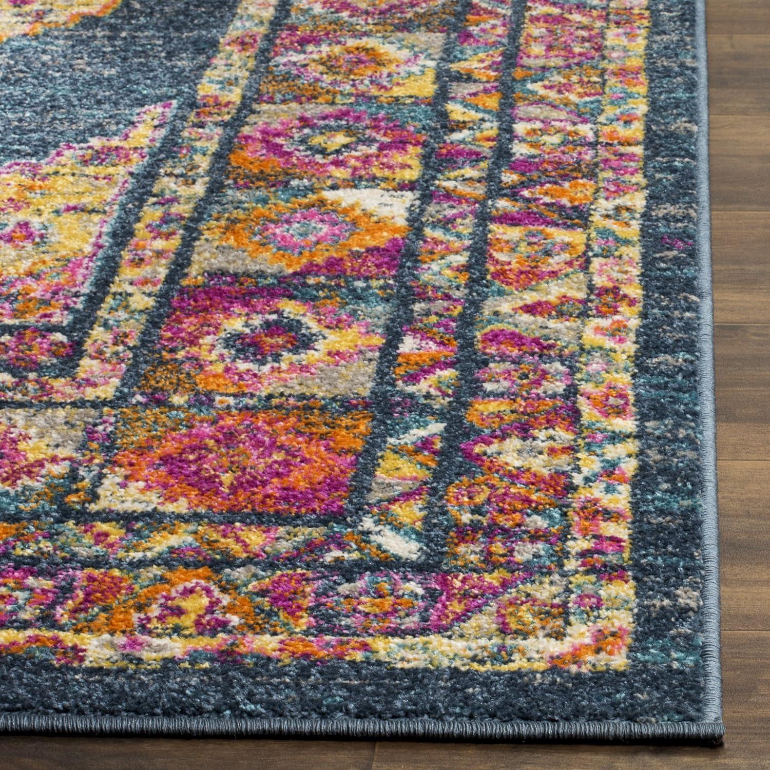 SAFAVIEH Madison Emmet Traditional Area Rug, Blue/Fuchsia, 10' x 14'