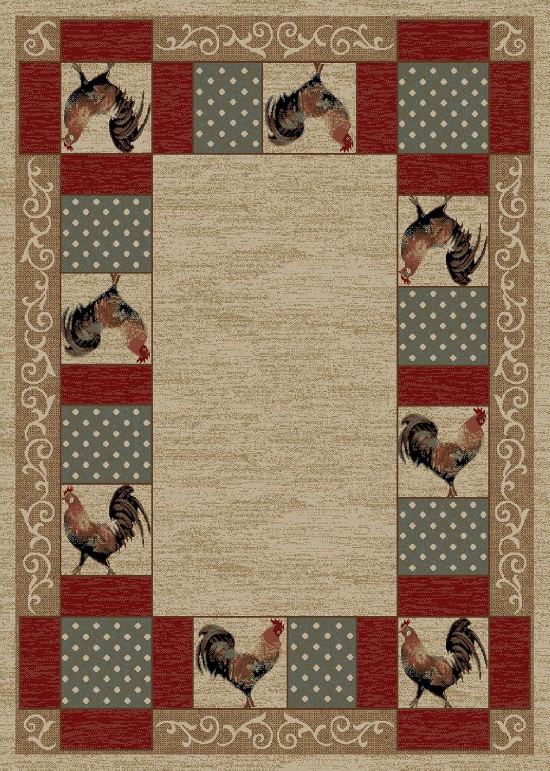 American Destination Ivory Barnyard Country Multi-Color 2 ft. x 4 ft. Area Rug