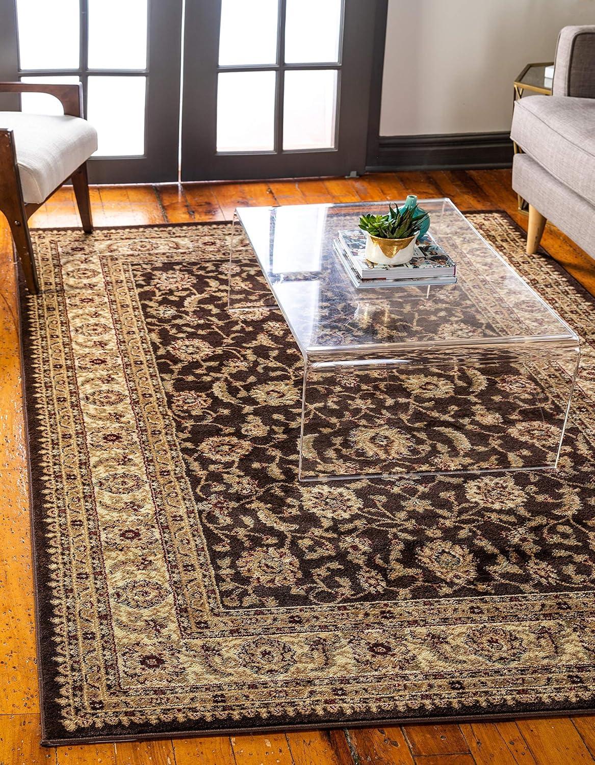 Rugs.com Aditi Collection Rug – 3' 3 x 5' 3 Brown Low Rug Perfect For Living Rooms, Large Dining Rooms, Open Floorplans