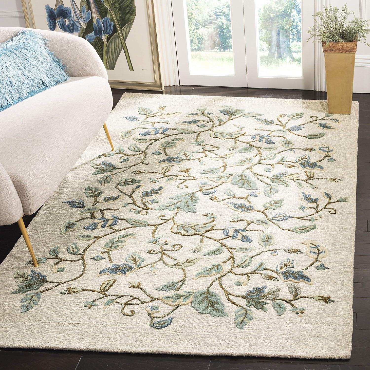 SAFAVIEH Martha Stewart Autumn Woods Floral Area Rug, Grey Squirrel, 5' x 8'