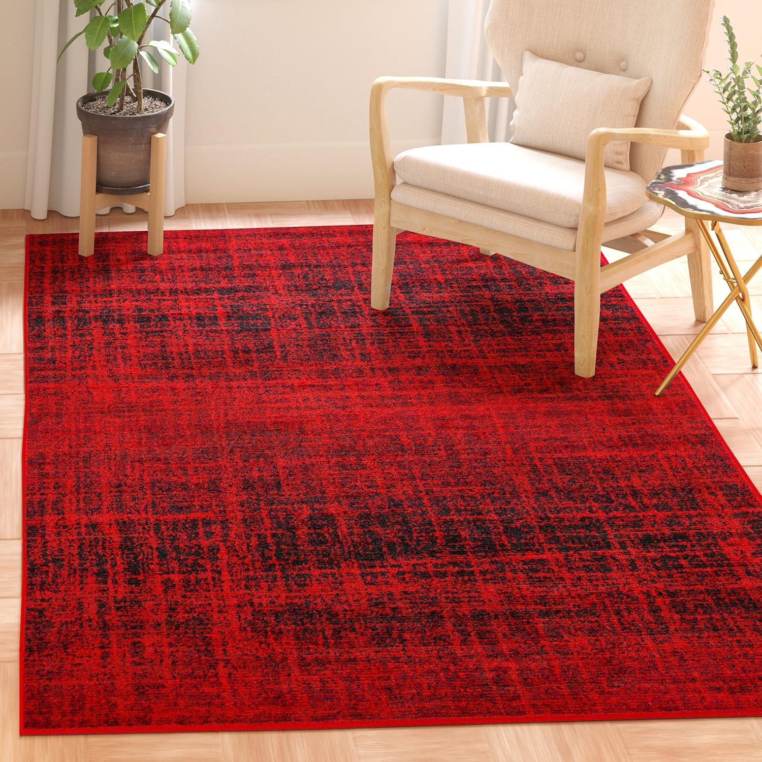 Adirondack ADR116 Machine Made Indoor Accent Rug - Red/Black - 3'x5' - Safavieh